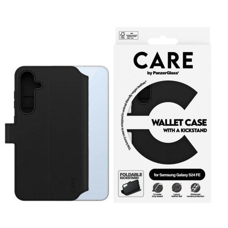 CARE by PanzerGlass Samsung Galaxy S24 FE Fodral Wallet Kickstand Svart