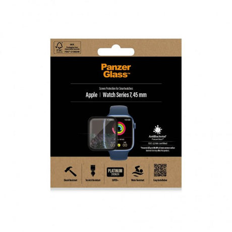 PanzerGlass Apple Watch 45mm Skärmskydd Antibacterial Svart