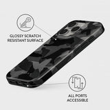 Burga iPhone 14 Skal Tough MagSafe Night Black Camo