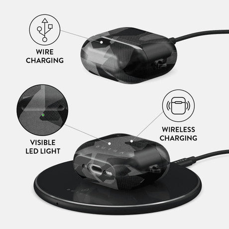 Burga AirPods 4 Skal Design Night Black Camo