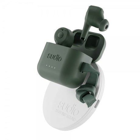 Sudio Hörlurar ETT LADD+ Bundle QI Laddare TWS In-Ear Grön