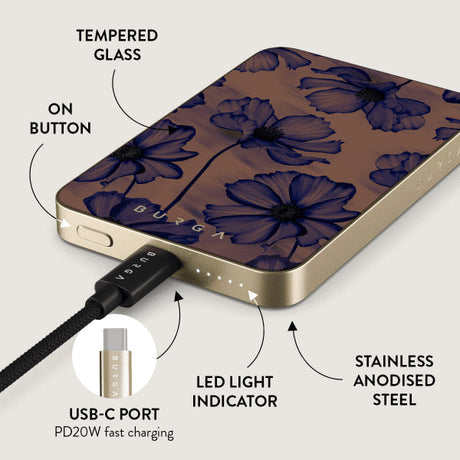 Burga Powerbank MagSafe 5000 mAh Velvet Night Guld