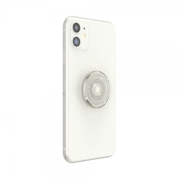 Popsockets PopGrip Clear Glitter Silver