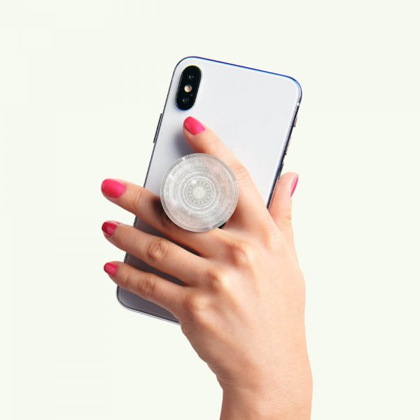 Popsockets PopGrip Clear Glitter Silver