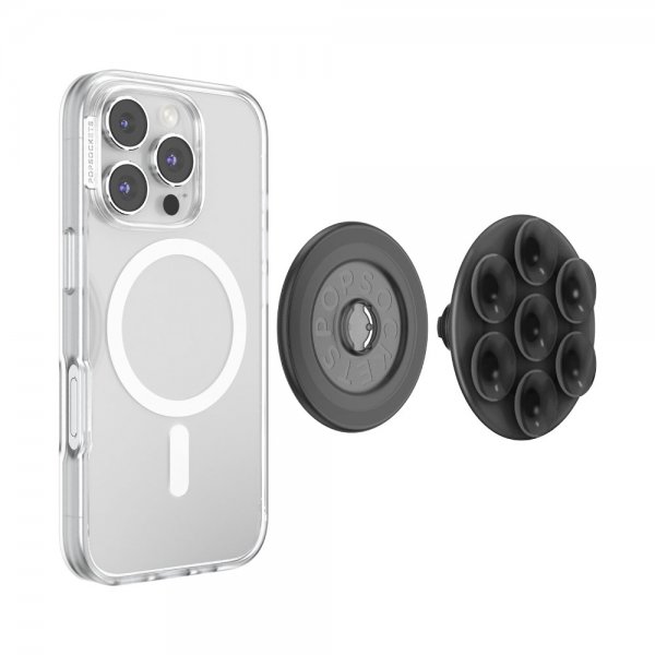 Popsockets MagSafe Suck-Up Grip & Mount Translucent Black
