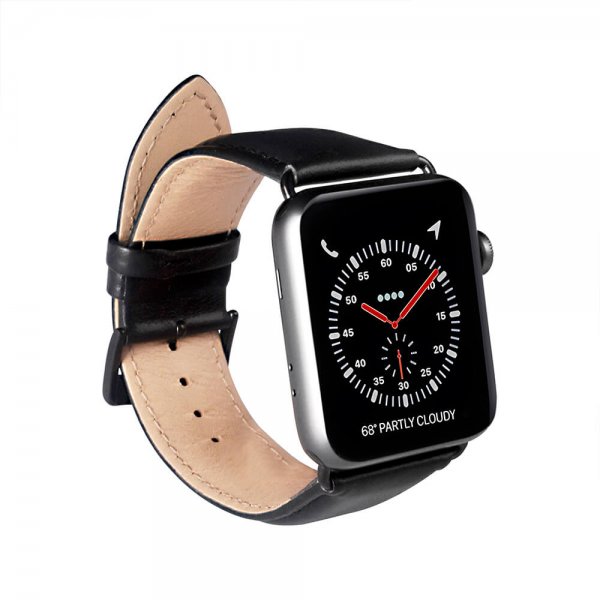 Buffalo Apple Watch 44/45/46mm/Apple Watch Ultra Armband Äkta Läder Svart