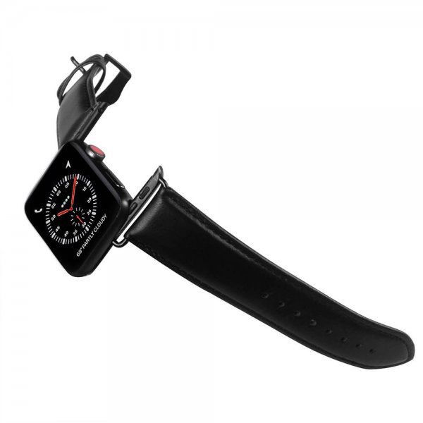 Buffalo Apple Watch 44/45/46mm/Apple Watch Ultra Armband Äkta Läder Svart