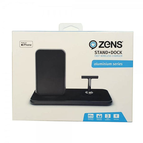 Zens Dual+Watch Aluminium Wireless Charger Svart