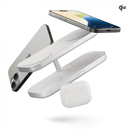 Zens Trådlös Laddare Quattro Pro 4 Qi2 MagSafe Vit