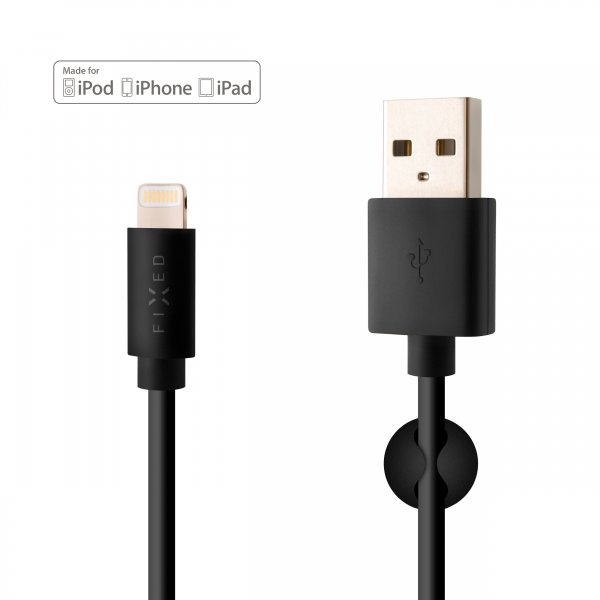 Fixed Kabel USB-A till Lightning 1m Svart