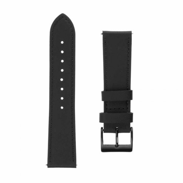 Fixed Samsung Galaxy Watch 22mm Armband Leather Strap Svart