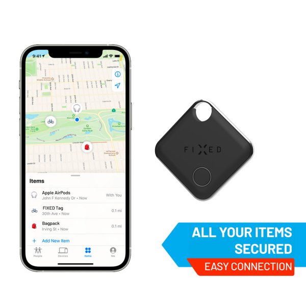 Fixed Tag Bluetooth Smart Tracker Find My Svart