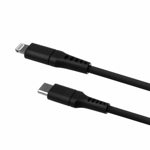 Fixed Kabel Liquid Silicone USB-C/Lightning 0.5m Svart