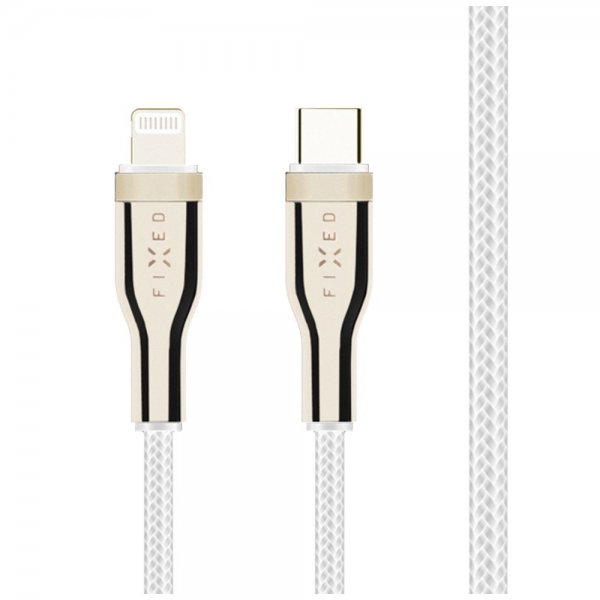 Fixed Kabel METAL Series USB-C/Lightning 1.2m Vit