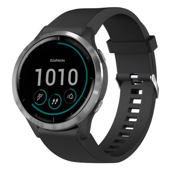Fixed Garmin QuickFit 20mm Armband Silicone Strap Svart