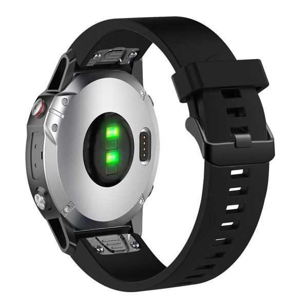 Fixed Garmin QuickFit 20mm Armband Silicone Strap Svart
