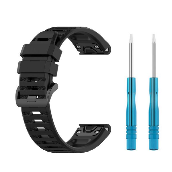 Fixed Garmin QuickFit 22mm Armband Silicone Strap Svart