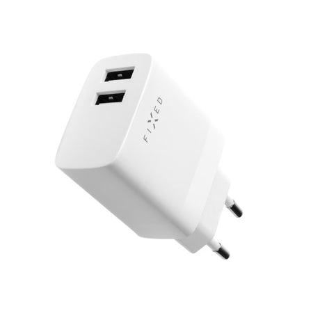 Fixed Laddare 2xUSB-A 17W Vit