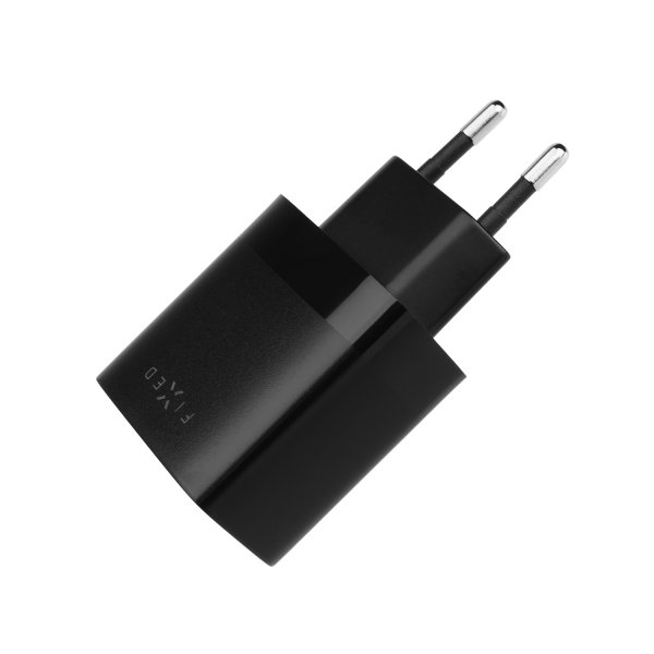 Fixed Laddare med USB-C Kabel 1m 2xUSB-A 17W Svart