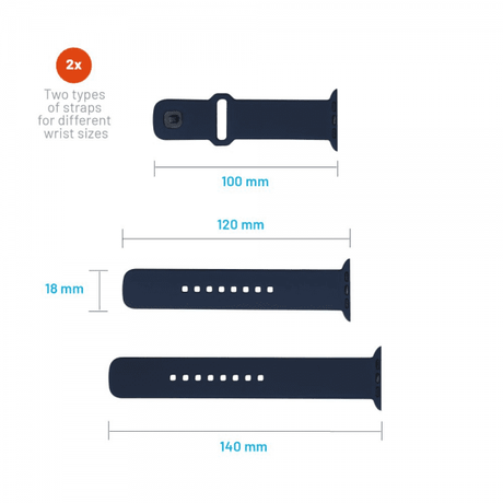 Fixed Apple Watch 44/45/46mm Armband Silicone Sporty Strap Blå
