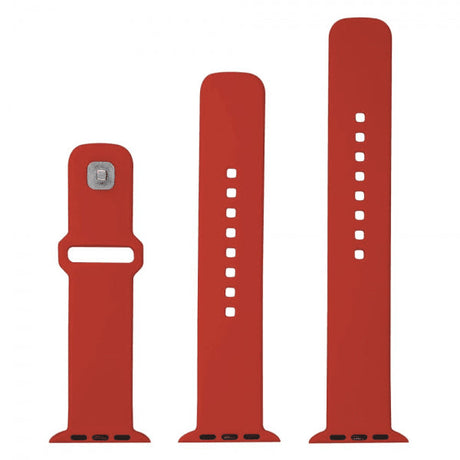 Fixed Apple Watch 44/45/46mm Armband Silicone Sporty Strap Röd
