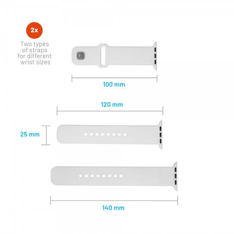 Fixed Apple Watch Ultra 49mm Armband Silicone Sporty Strap Vit