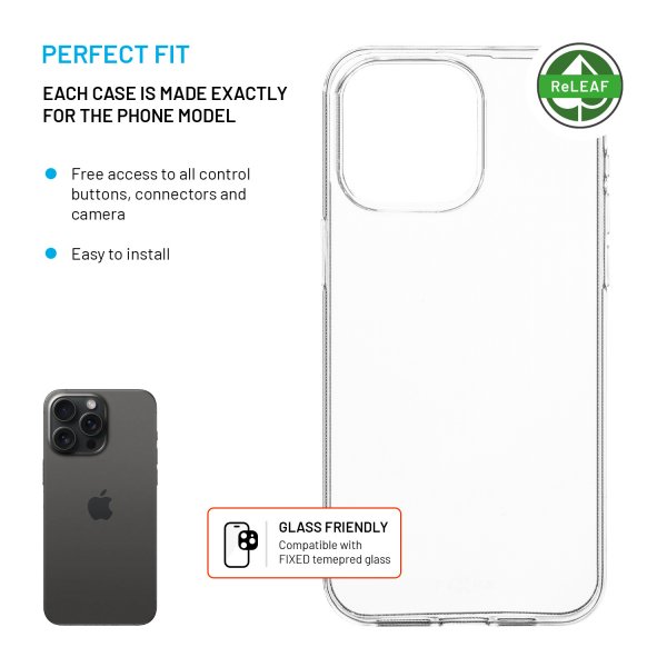 Fixed iPhone 15 Pro Max Skal ReStory Transparent