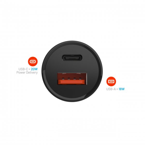 Fixed Billaddare USB-C/USB-A 20W