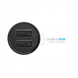 Fixed Mini Billaddare med Lightning-kabel 1m 15W Svart