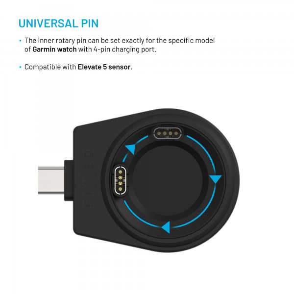 Fixed Laddare Garmin Watch USB-C Svart