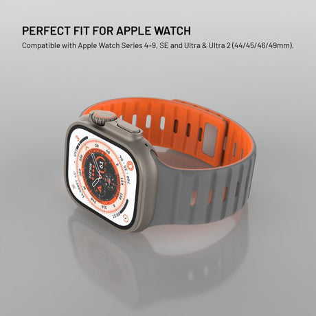 Fixed Apple Watch 42/44/45/46mm Armband Silicone Magnetic Strap Grå