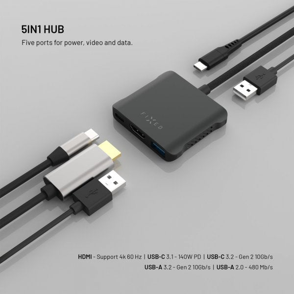 Fixed Quadri USB-C Hub 5in1