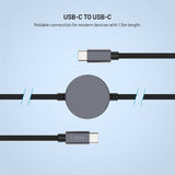 Fixed USB-C Kabel med Smartwatch-laddning 1.5m Svart