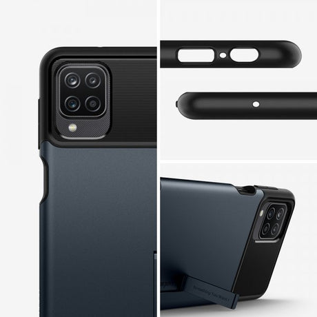 Spigen Samsung Galaxy A12 Skal Slim Armor Metal Slate