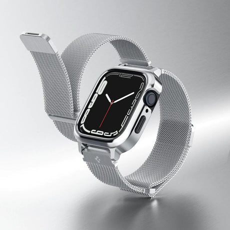 Spigen Apple Watch 40mm Skal med Armband Metal Fit Pro Silver