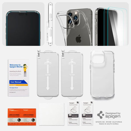 Spigen iPhone 14 Pro Max Skal med Skärmskydd Crystal Pack Crystal Clear