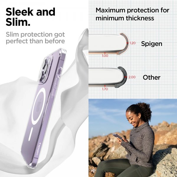 Spigen iPhone 14 Pro Skal AirSkin Hybrid MagFit Vit
