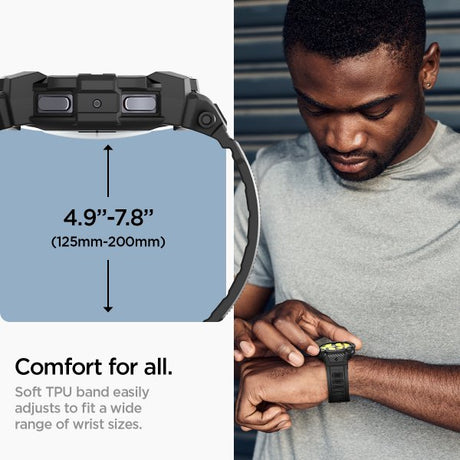 Spigen Samsung Galaxy Watch 7 40mm Armband och Skal Rugged Armor Pro Matte Black
