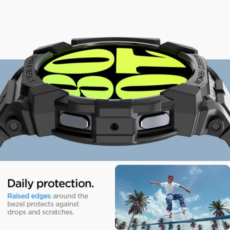 Spigen Samsung Galaxy Watch 7 40mm Armband och Skal Rugged Armor Pro Matte Black