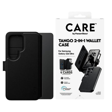 CARE by PanzerGlass Samsung Galaxy S26 Ultra Fodral Tango Two-in-One Wallet MagSafe Svart