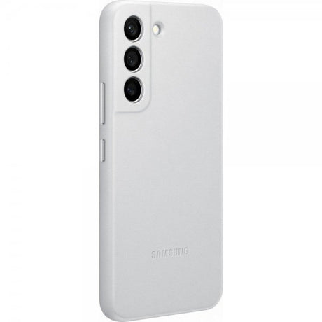 Samsung Original Galaxy S22 Skal Leather Cover Light Gray
