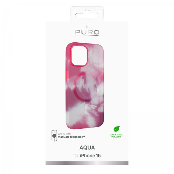 Puro iPhone 15 Skal Aqua Rosa