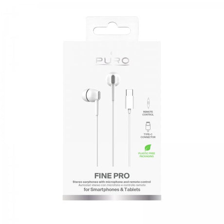 Puro Trådade Hörlurar Fine USB-C Vit