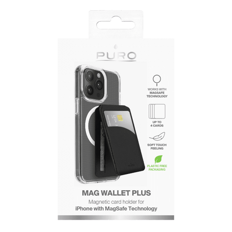 Puro MagSafe Korthållare Mag Wallet Plus Svart