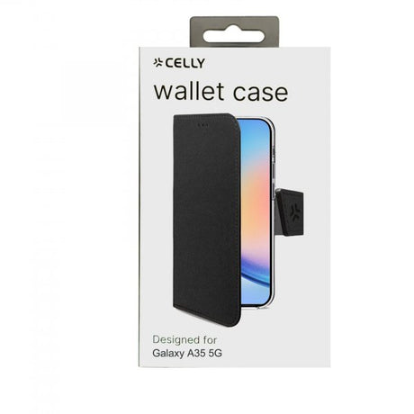 Celly Samsung Galaxy A35 Fodral Wally Wallet Case Svart