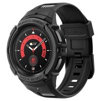 - Samsung Galaxy Watch 5 Pro 45mm - Skal och Armband Rugged Armor Pro - Svart