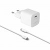 - Laddare med Kabel Mini PD Travel Charger Kit USB-C/Lightning 20W - Vit