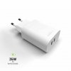 - Laddare - PD Travel Charger 2xUSB-C 35W - Vit
