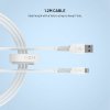 - Kabel - Liquid Silicone - USB-A/Lightning 1.2m Vit