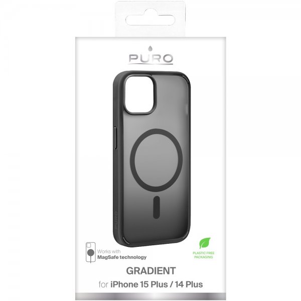 - iPhone 15 Plus - Skal - Gradient MagSafe - Svart